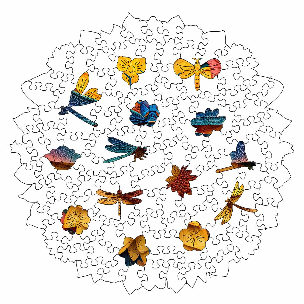 🔥Last Day - Dragonfly Sunflower - Wooden Jigsaw Puzzle - Image 2