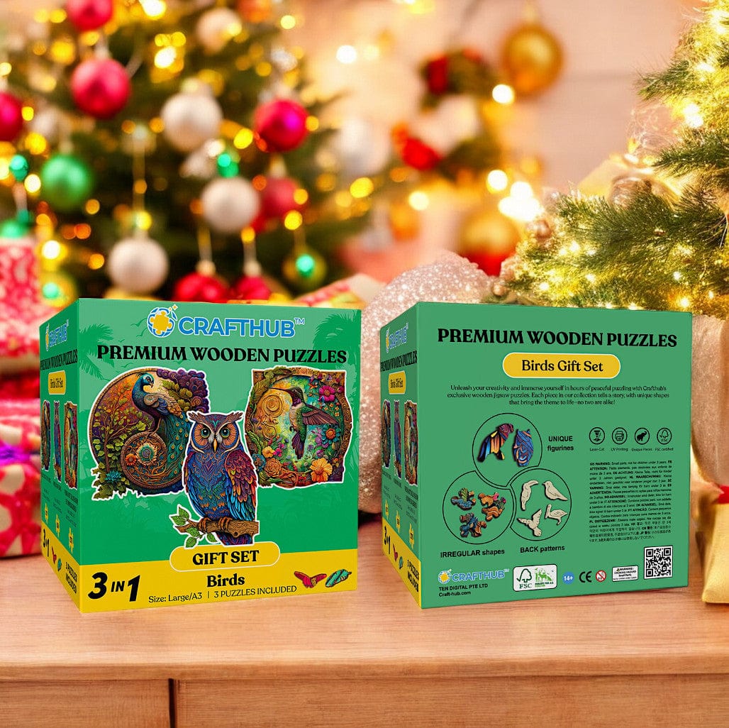 3-Pack Bird Species - Wooden Jigsaw Puzzle Gift Set - Image 3