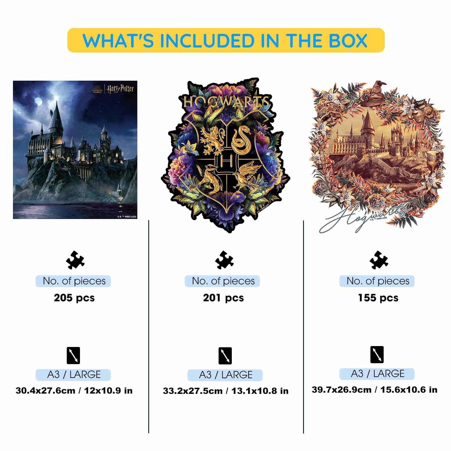 3-Pack HARRY POTTER™ - Wooden Jigsaw Puzzle Gift Set + Extra $20 OFF - Image 2