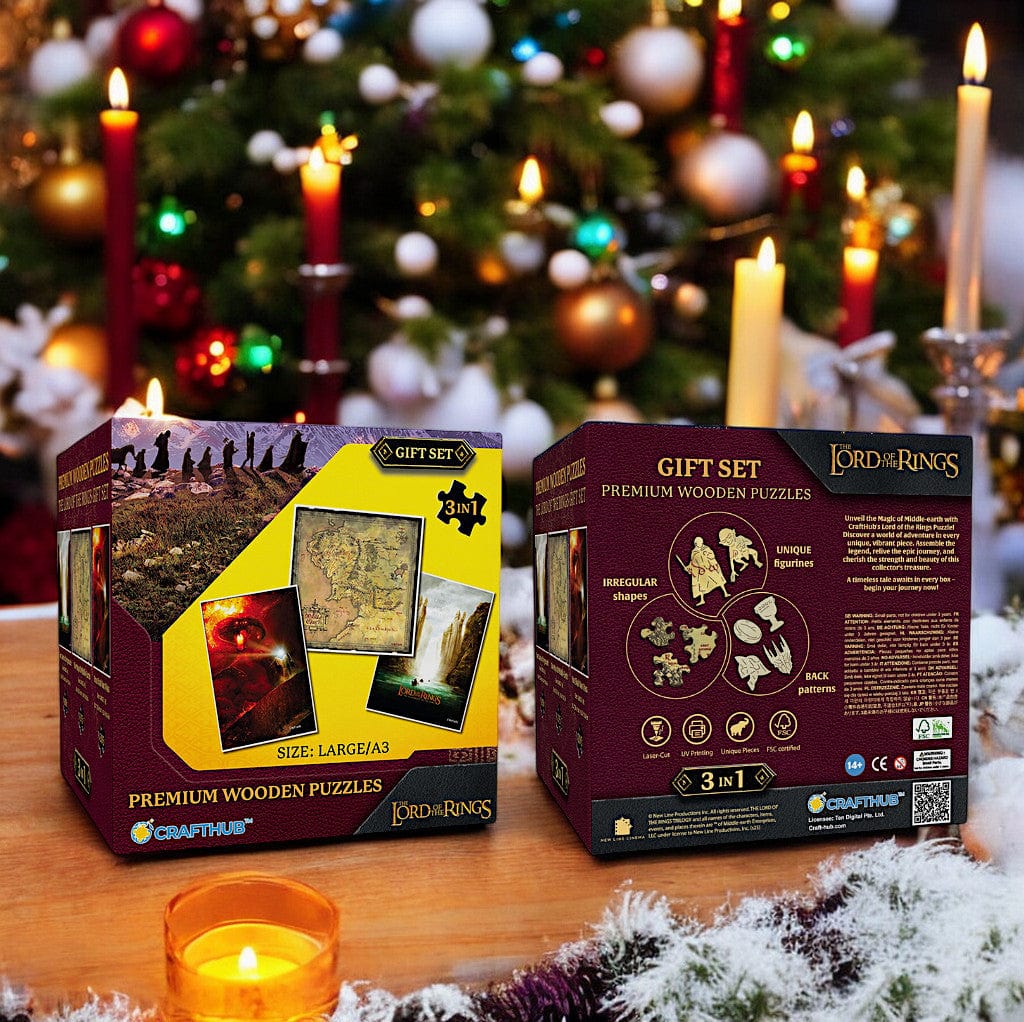 3-Pack THE LORD OF THE RINGS™ - Wooden Jigsaw Puzzle Gift Set + Extra $25 Off - Image 3