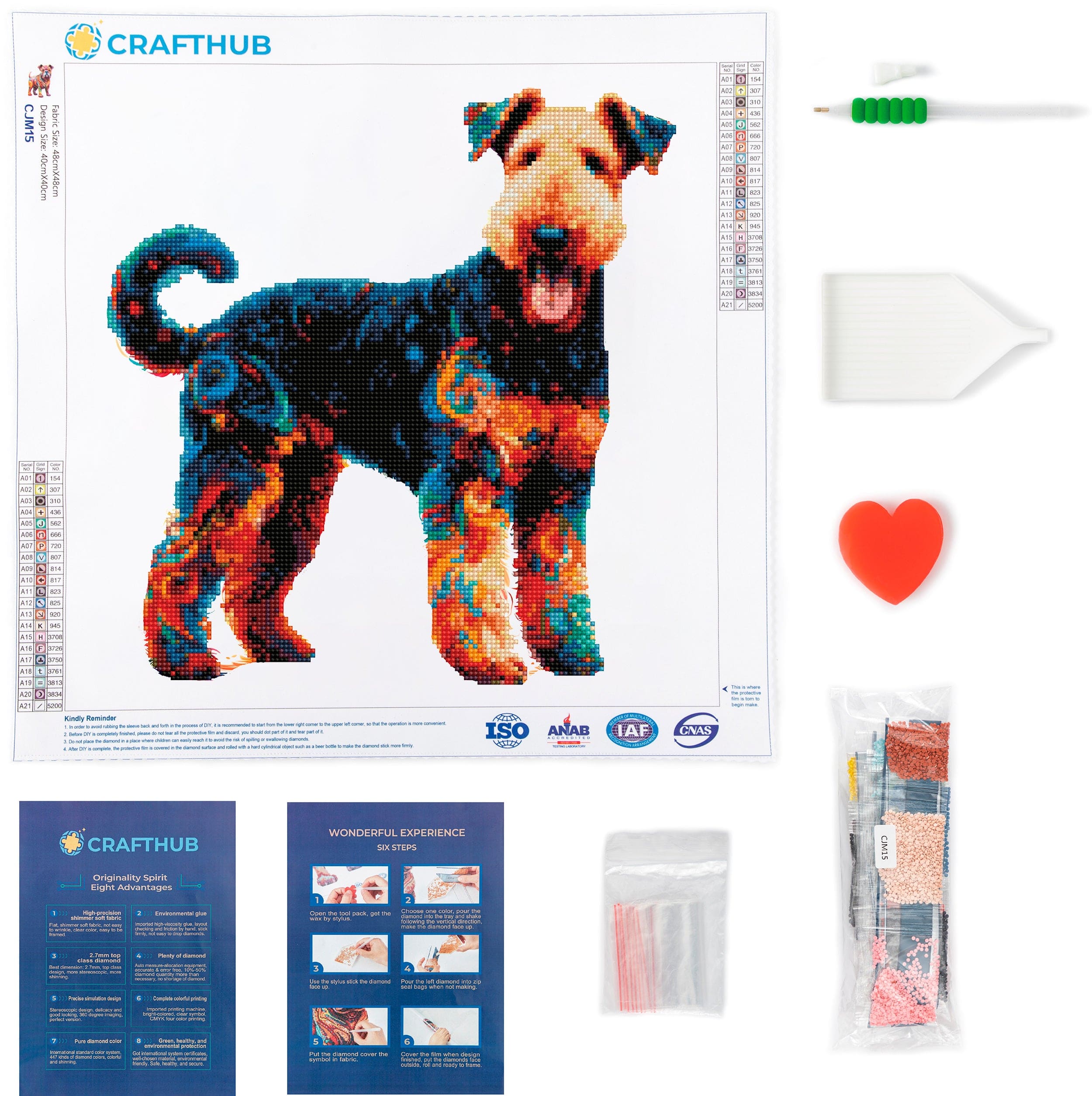 Airedale Terrier Dog - Diamond Painting Kit - Image 3