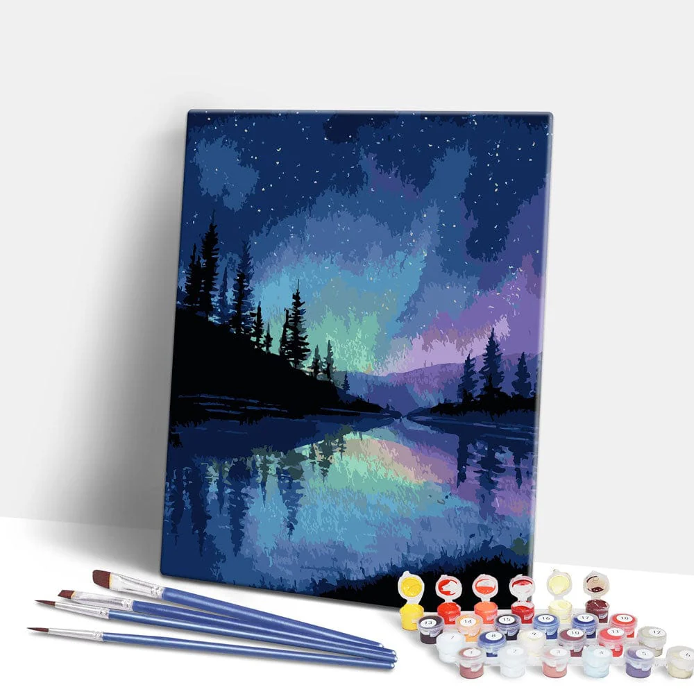 Alaskan Night Sky - Paint By Numbers Kit - Image 2