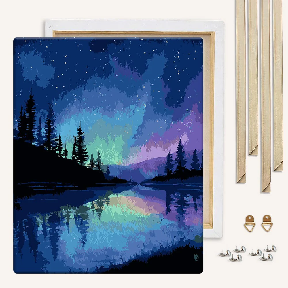 Alaskan Night Sky - Paint By Numbers Kit - Image 3