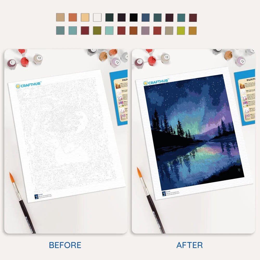 Alaskan Night Sky - Paint By Numbers Kit - Image 4