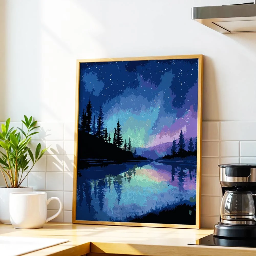 Alaskan Night Sky - Paint By Numbers Kit - Image 5