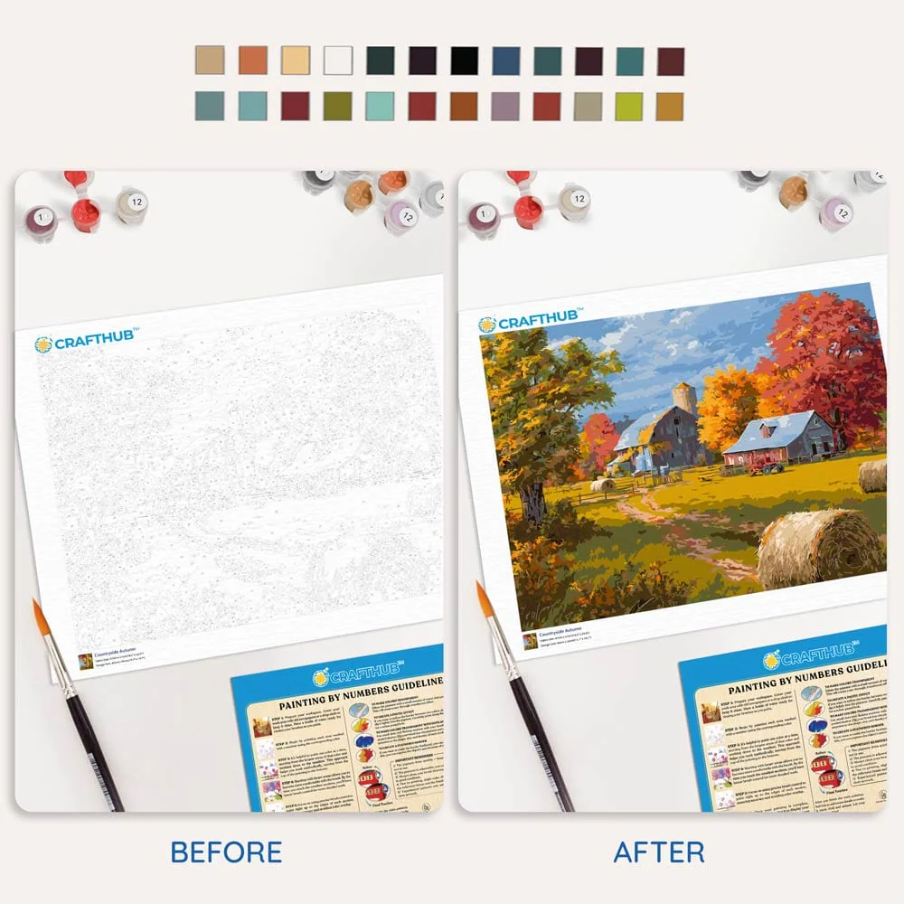 Autumn in the Countryside - Paint By Numbers Kit - Image 4