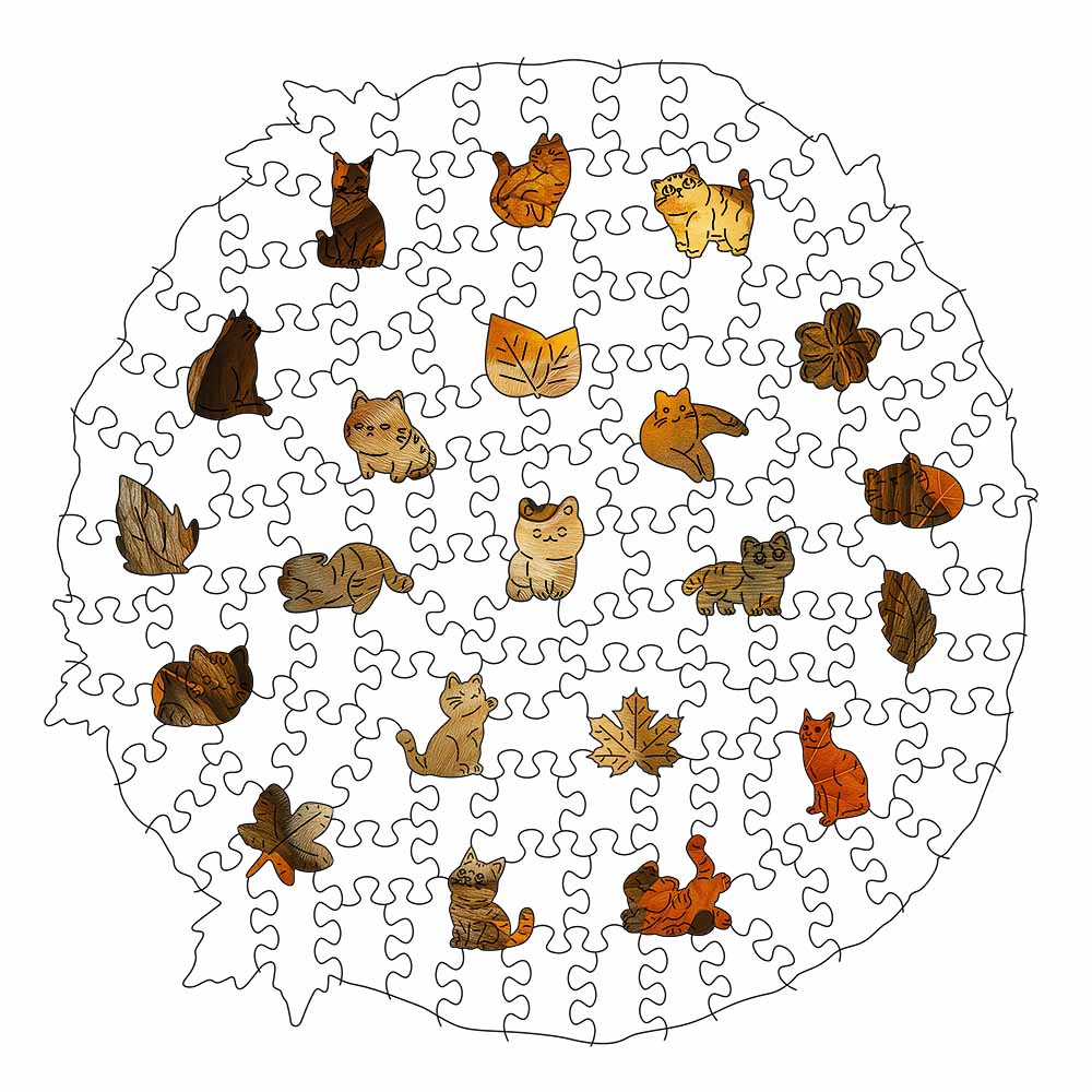 Autumn Kitten - Wooden Jigsaw Puzzle - Image 2