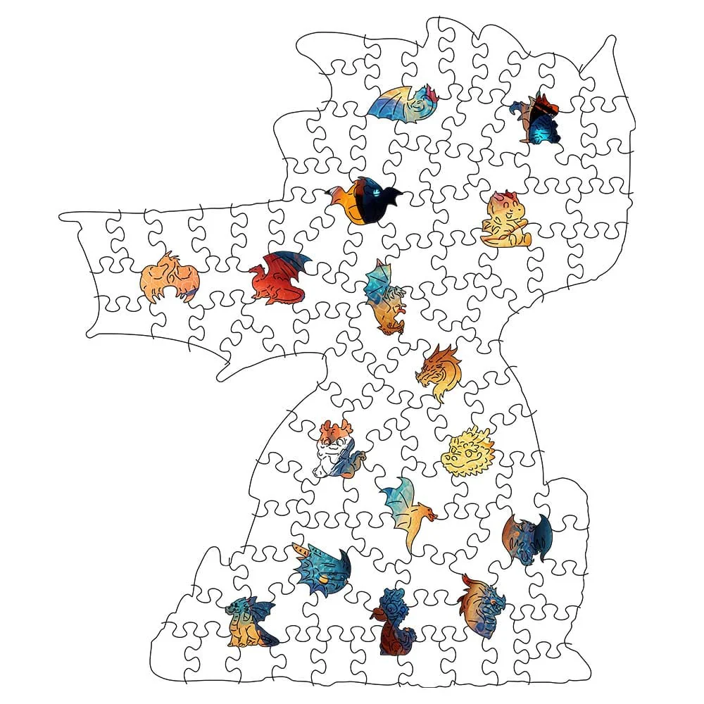 Baby Dragon - Wooden Jigsaw Puzzle - Image 2