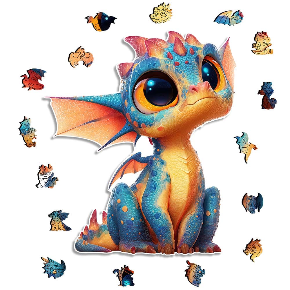 Baby Dragon - Wooden Jigsaw Puzzle - Image 3