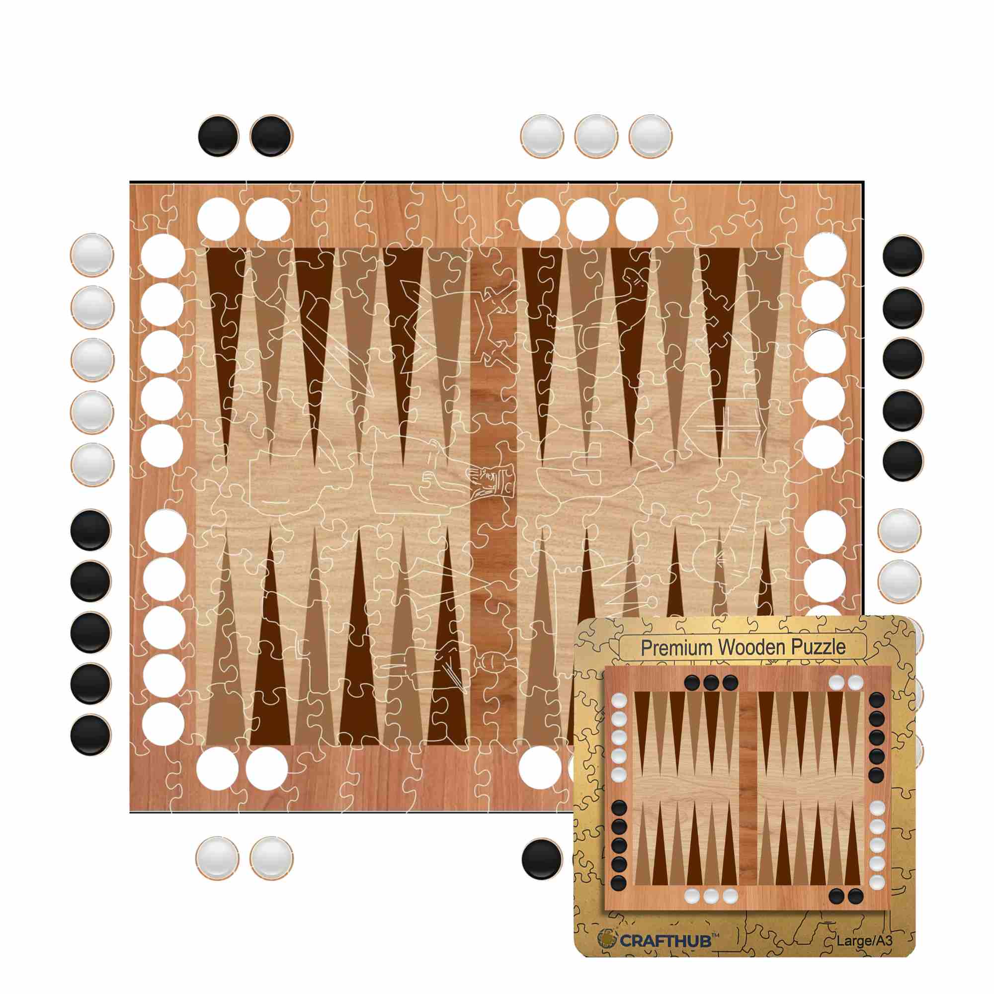 Backgammon + Dice - Jigsaw Puzzle - Image 2