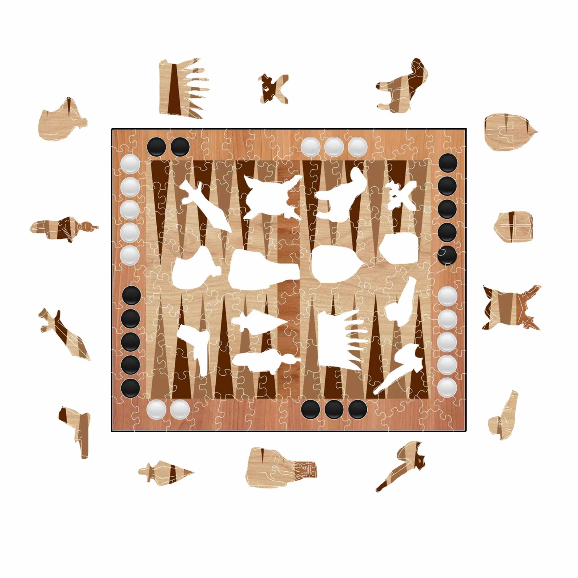 Backgammon + Dice - Jigsaw Puzzle - Image 3