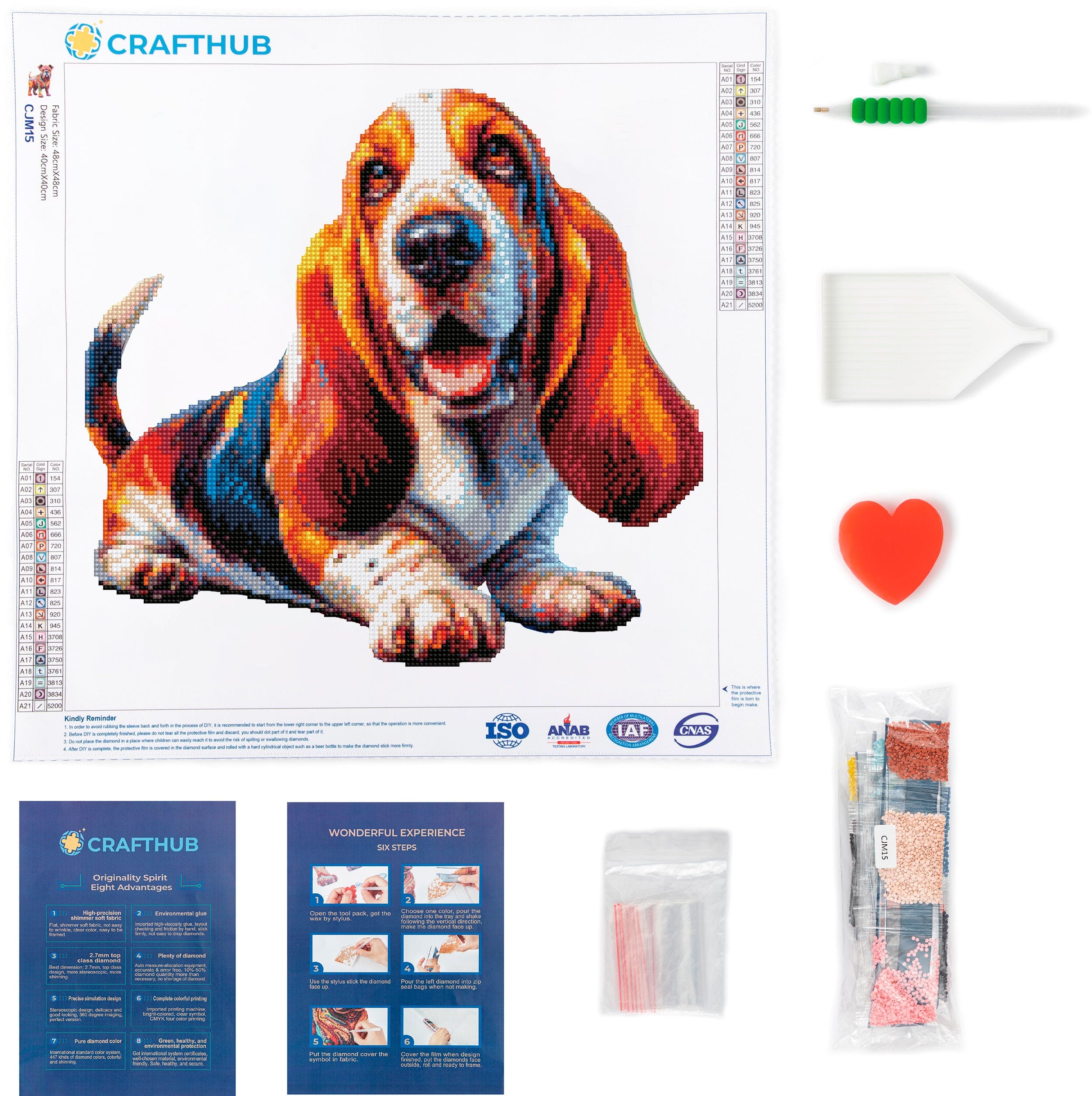 Basset Hound Dog - Diamond Painting Kit - Image 3