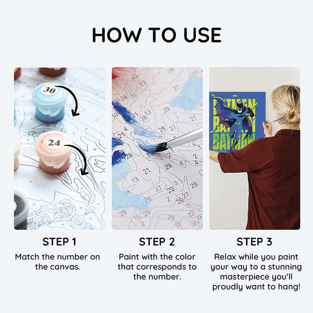Batman - Framed Paint By Numbers Kit - Image 2