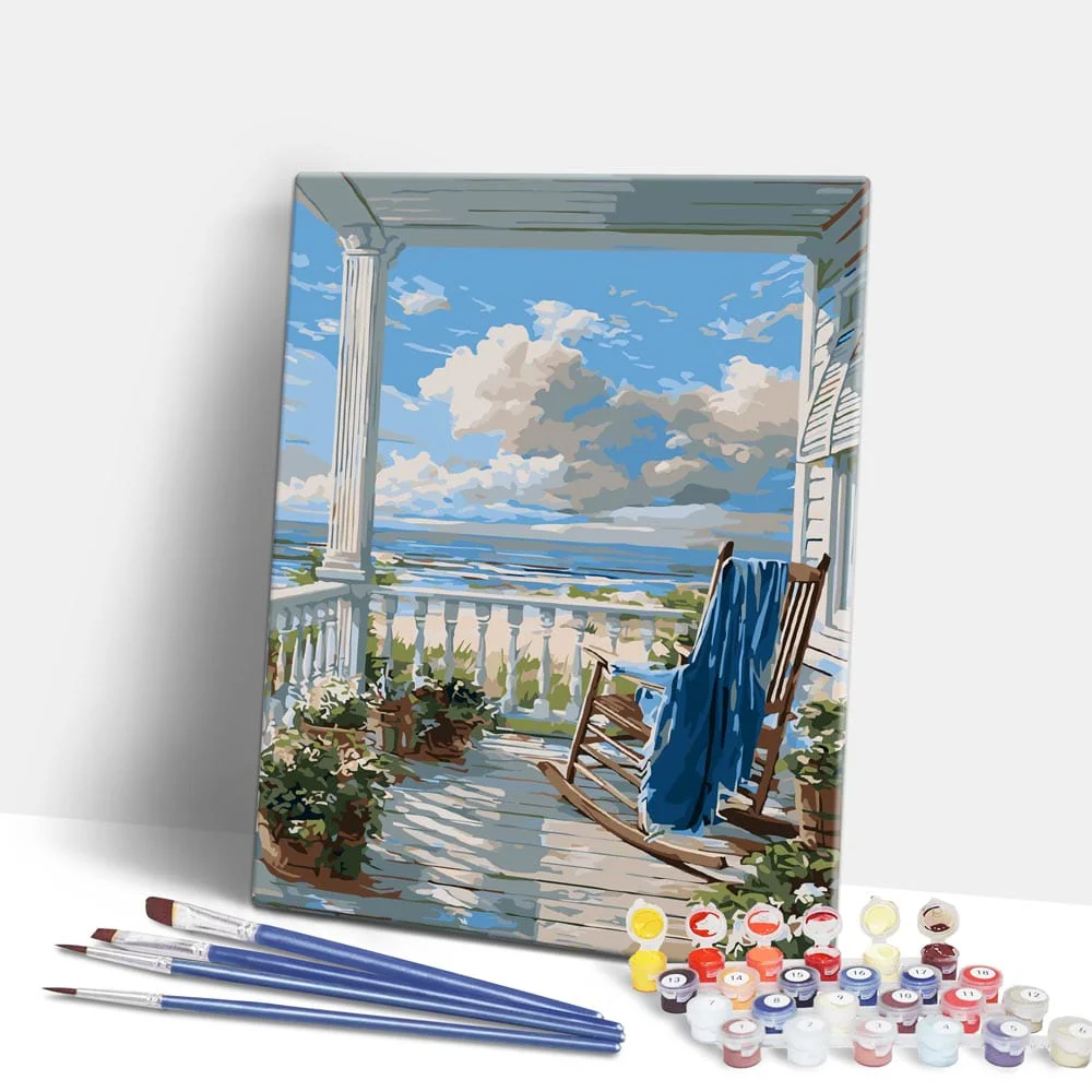 Beach House View - Paint By Numbers Kit - Image 2
