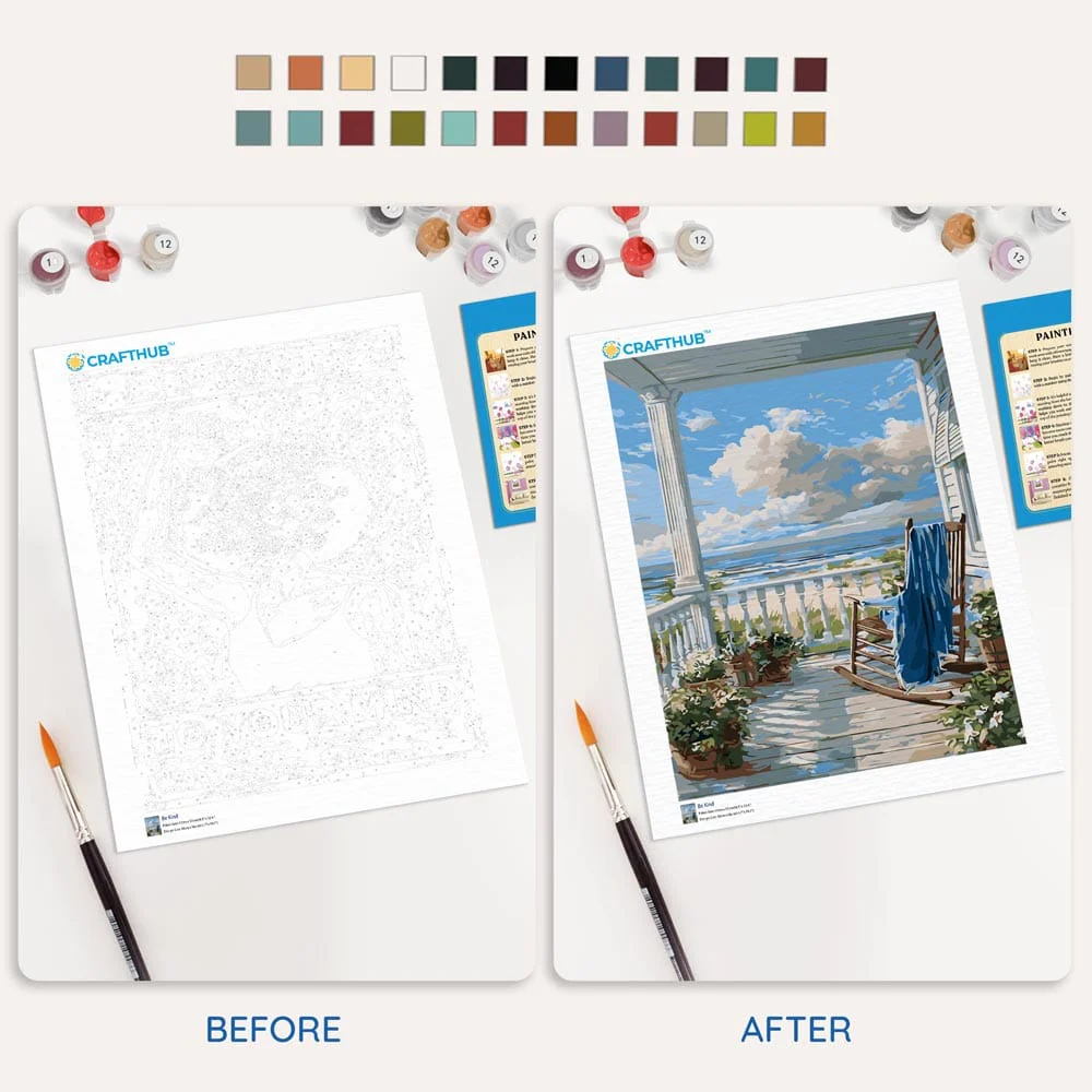 Beach House View - Paint By Numbers Kit - Image 4