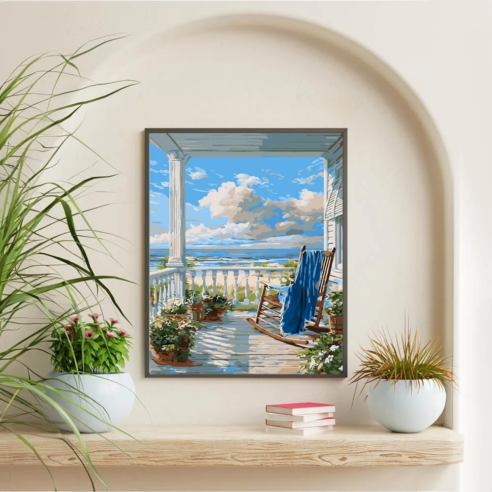 Beach House View - Paint By Numbers Kit - Image 5