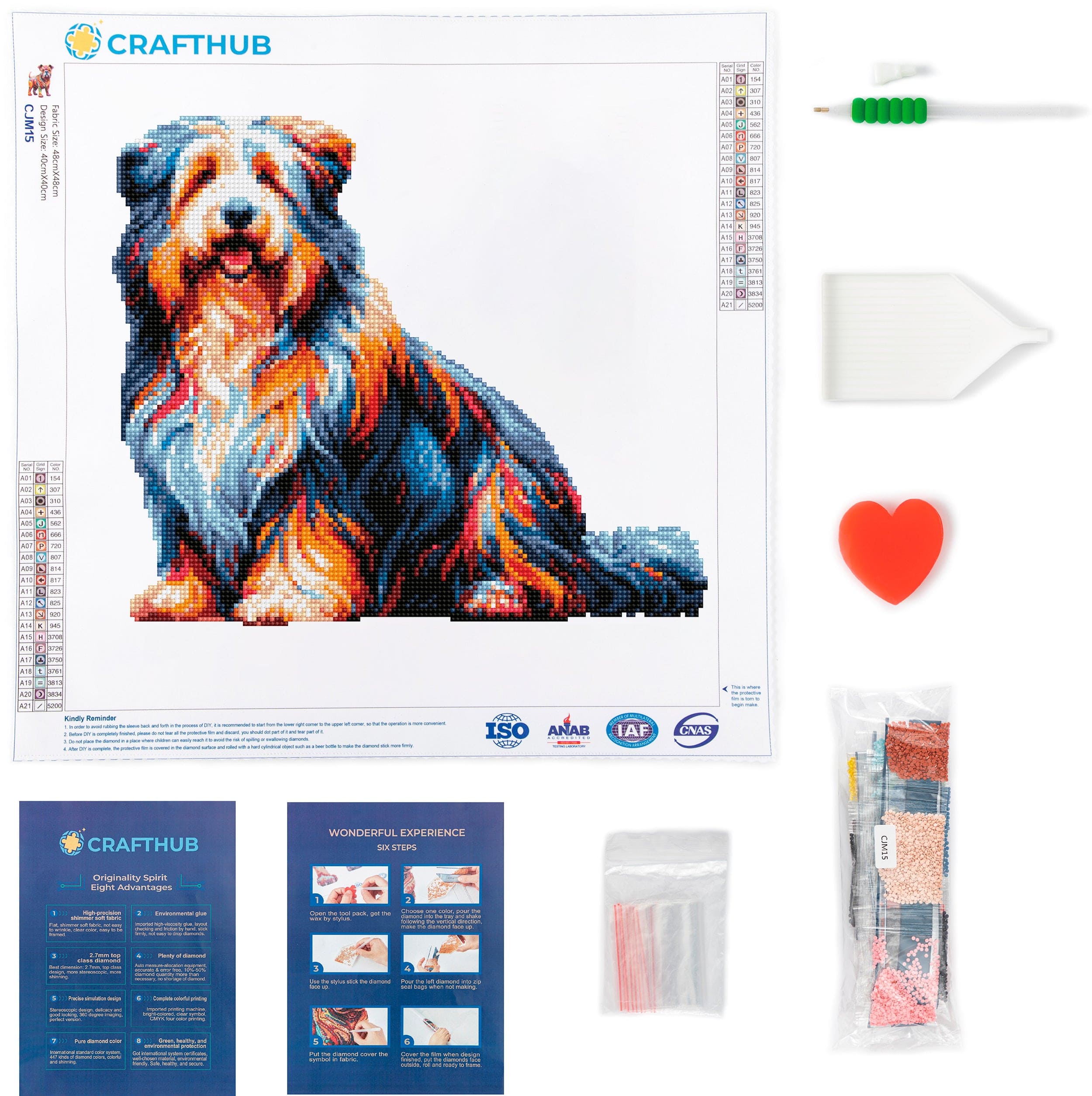 Bearded Collie Dog - Diamond Painting Kit - Image 3