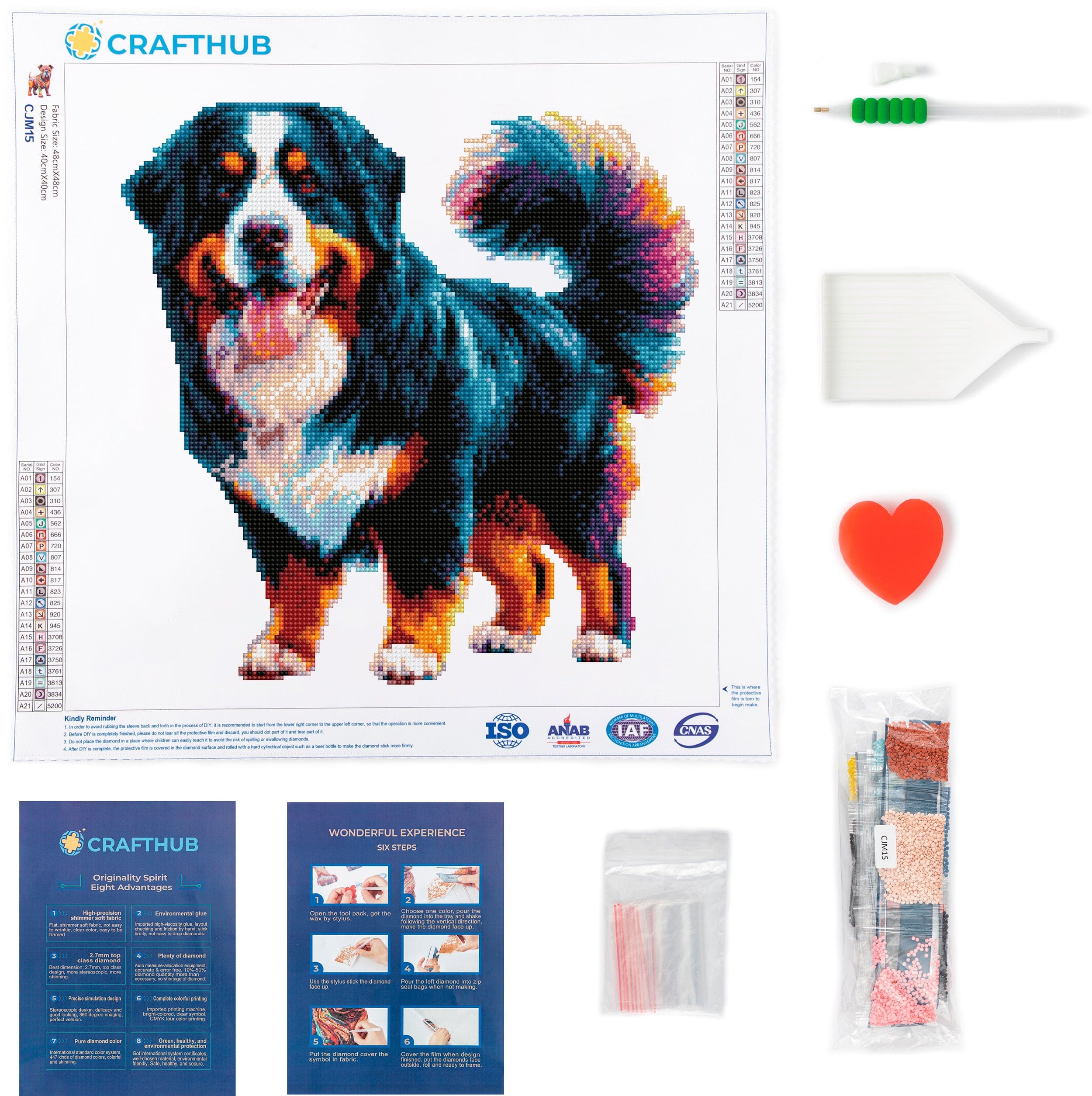 Bernese Mountain Dog - Diamond Painting Kit - Image 3