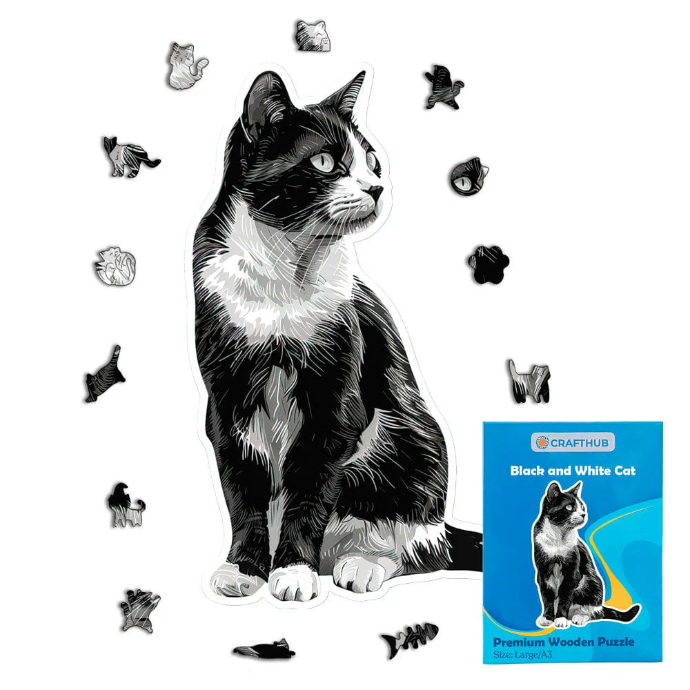 Black and White Cat - Jigsaw Puzzle - Image 2