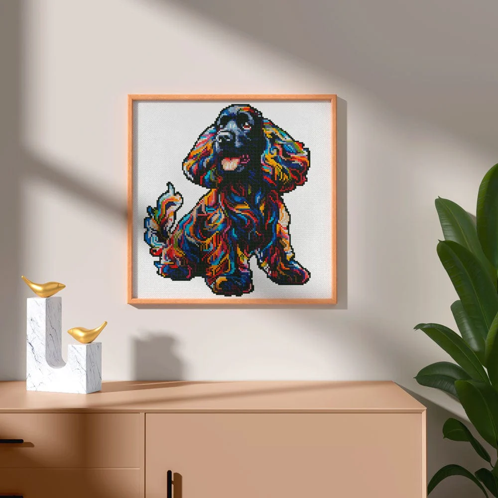 Black Cocker Spaniel Dog - Diamond Painting Kit - Image 2