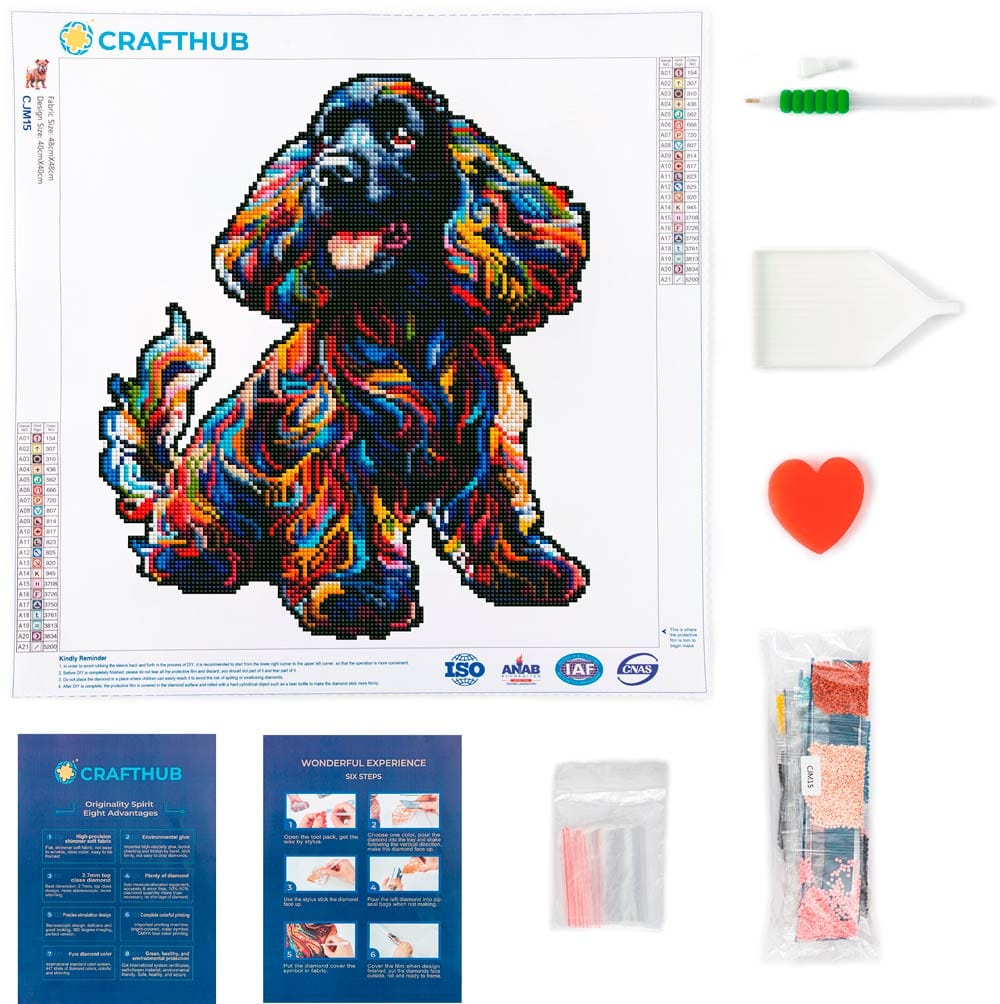 Black Cocker Spaniel Dog - Diamond Painting Kit - Image 3