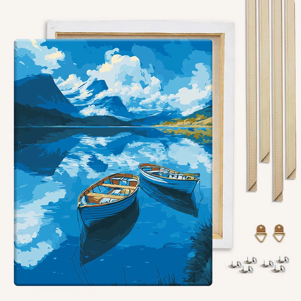 Boats on the Lake - Paint By Numbers Kit - Image 3