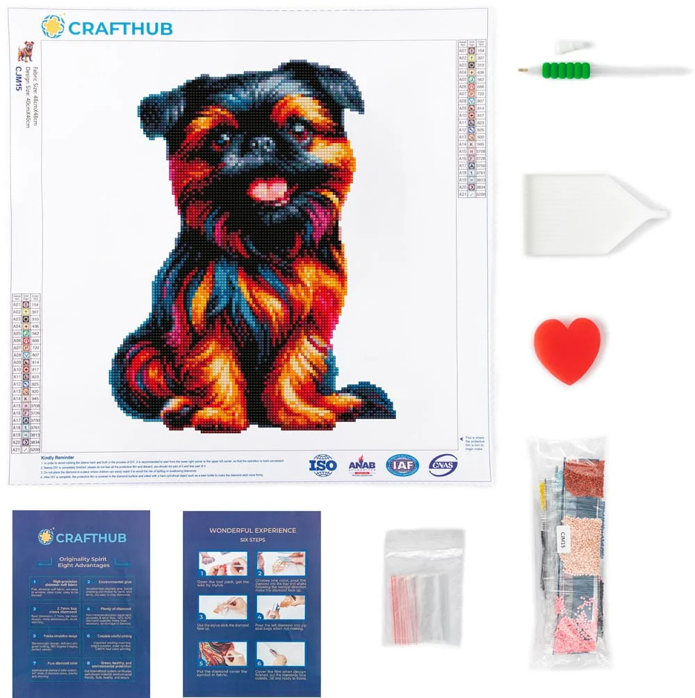 Brussels Griffon Dog - Diamond Painting Kit - Image 3