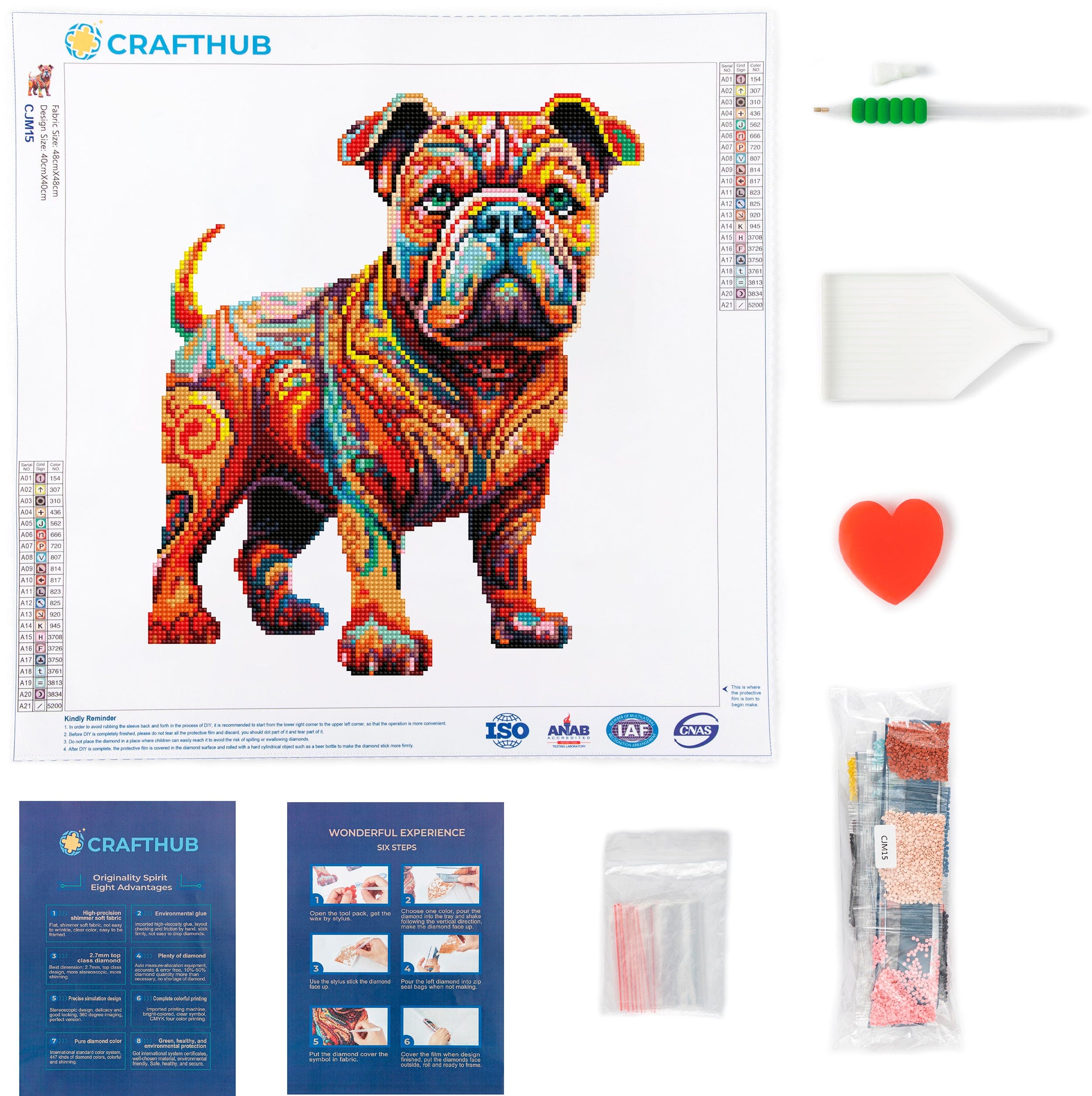 English Bulldog - Diamond Painting Kit - Image 3