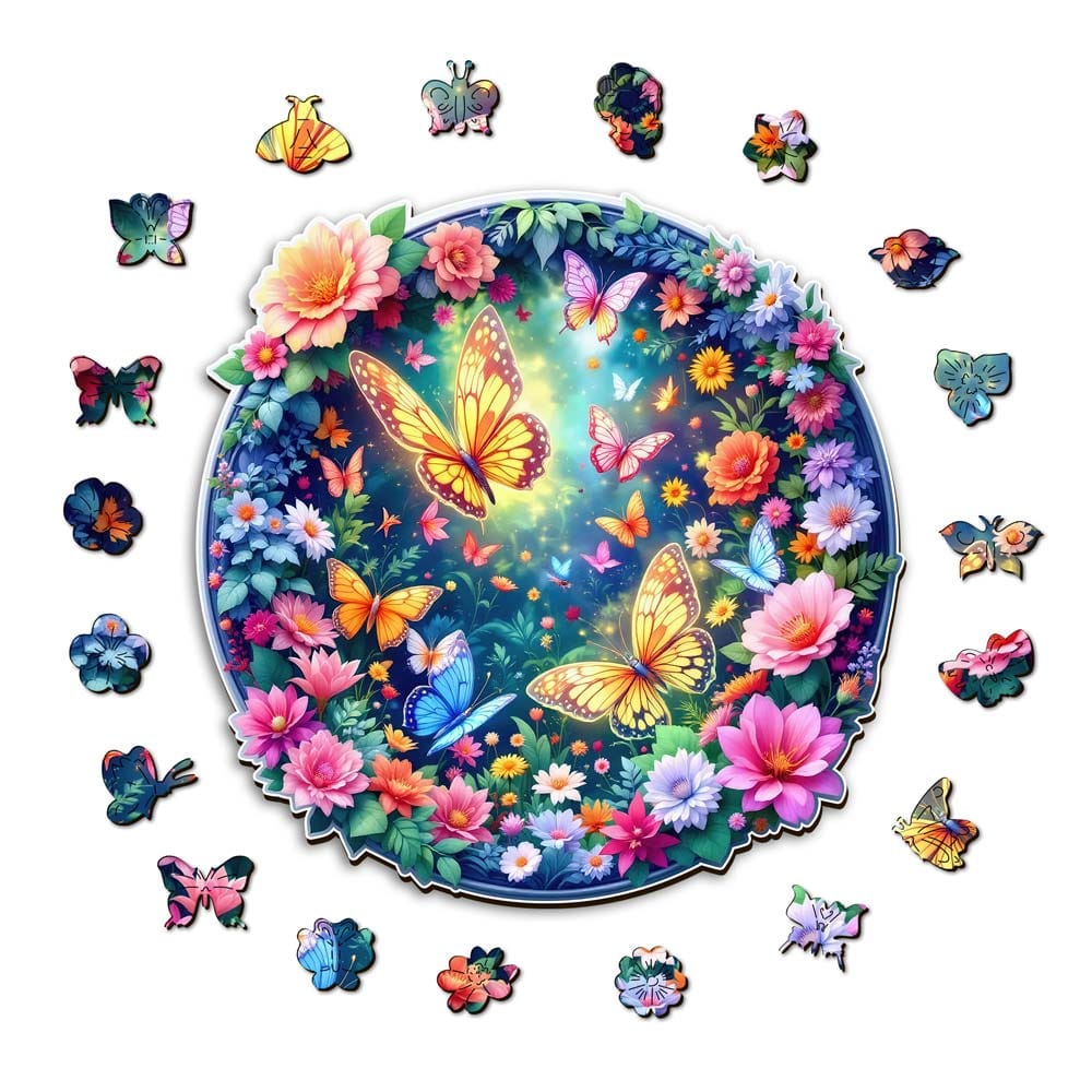 Butterfly Bloom - Wooden Jigsaw Puzzle - Image 2
