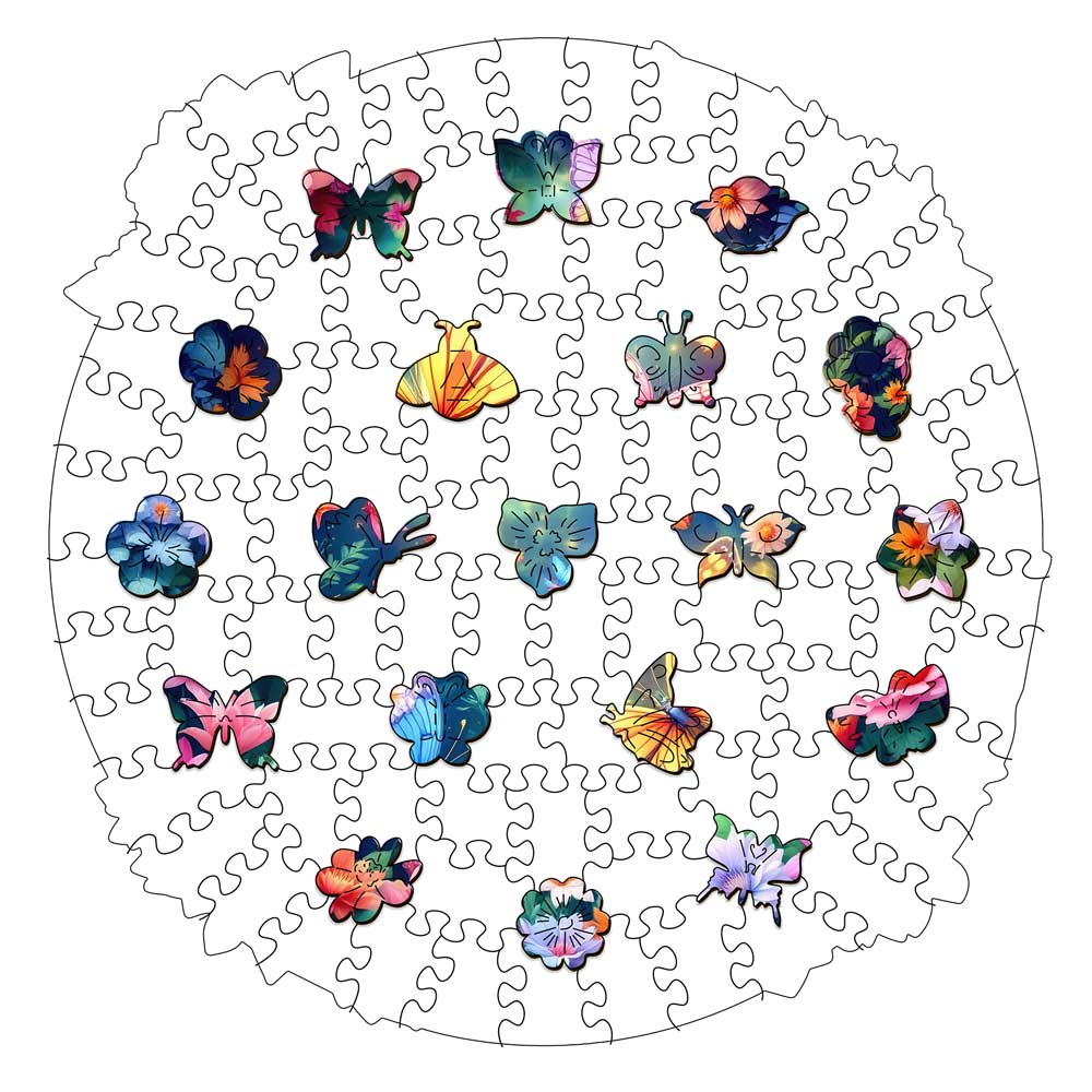 Butterfly Bloom - Wooden Jigsaw Puzzle - Image 3