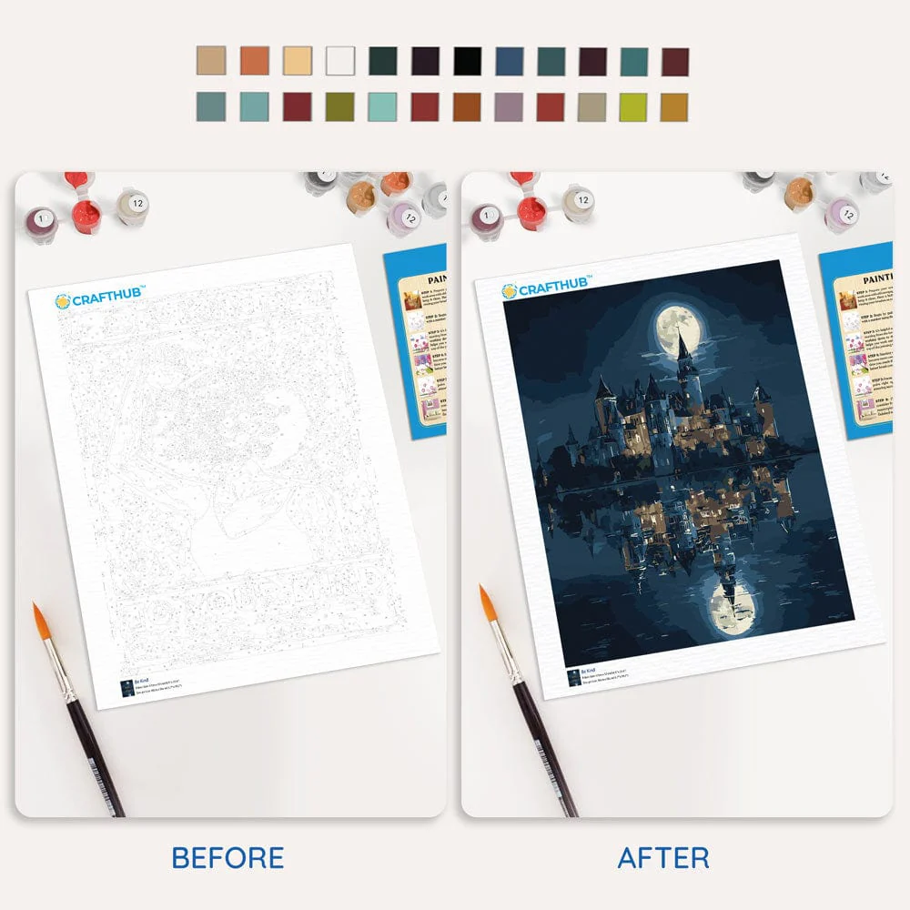 Castle in Moonlight - Paint By Numbers Kit - Image 4