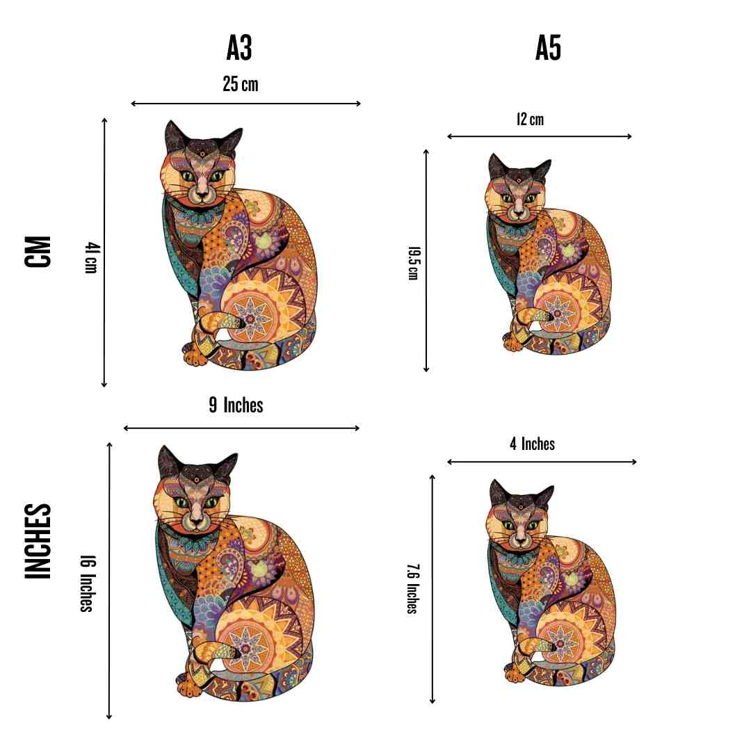 Cat Inspired By Klimt - Wooden Jigsaw Puzzle - Image 3