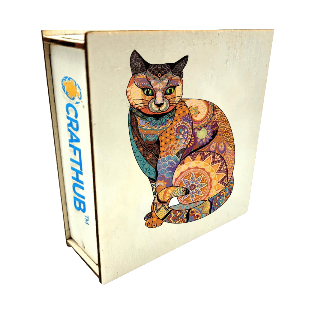 Cat Inspired By Klimt - Wooden Jigsaw Puzzle - Image 4