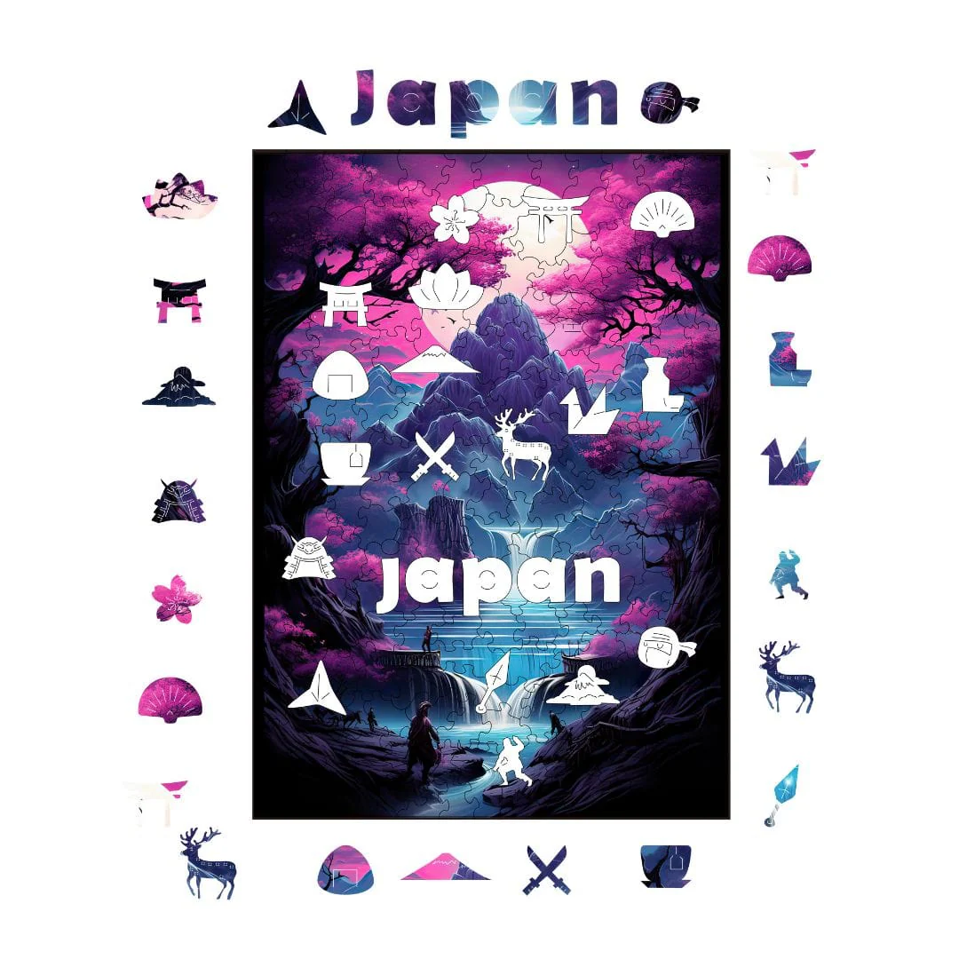 Cherry Blossom Japan Art - Wooden Jigsaw Puzzle - Image 6