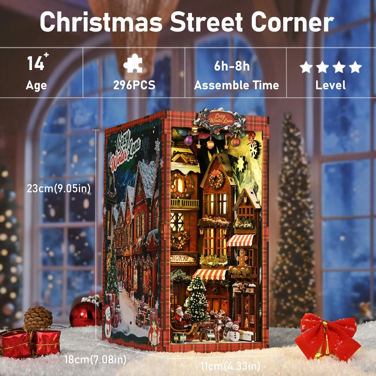 Christmas Street Corner - DIY Book Nook Kit - Image 6