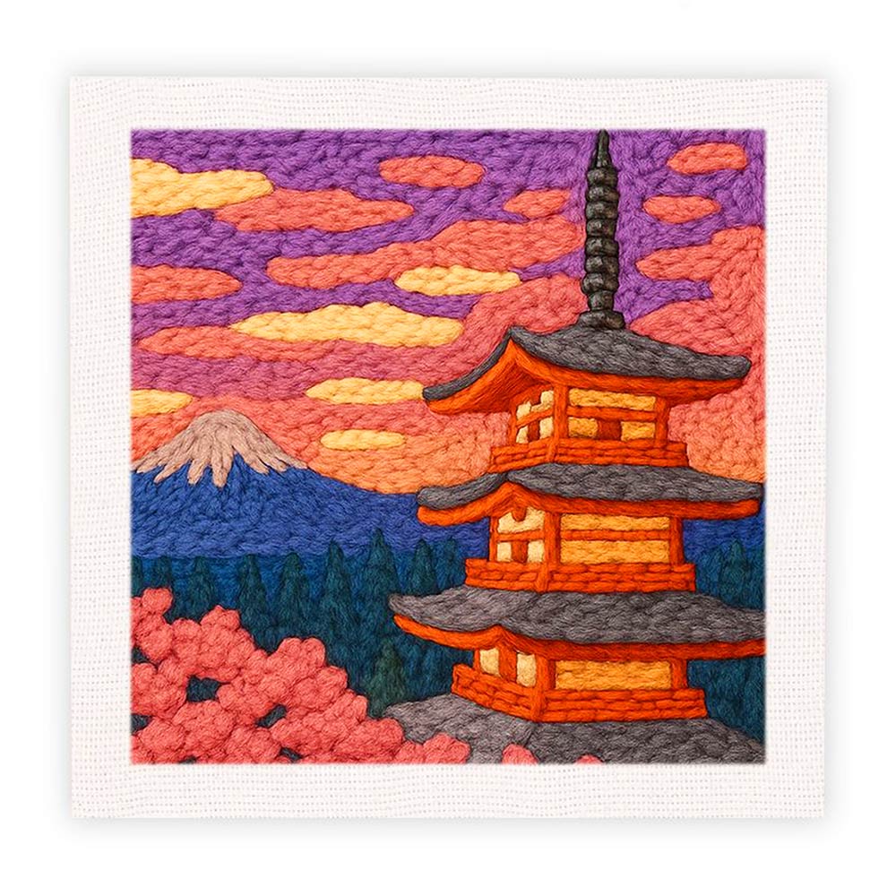 Chureito Pagoda - Punch Needle Kit