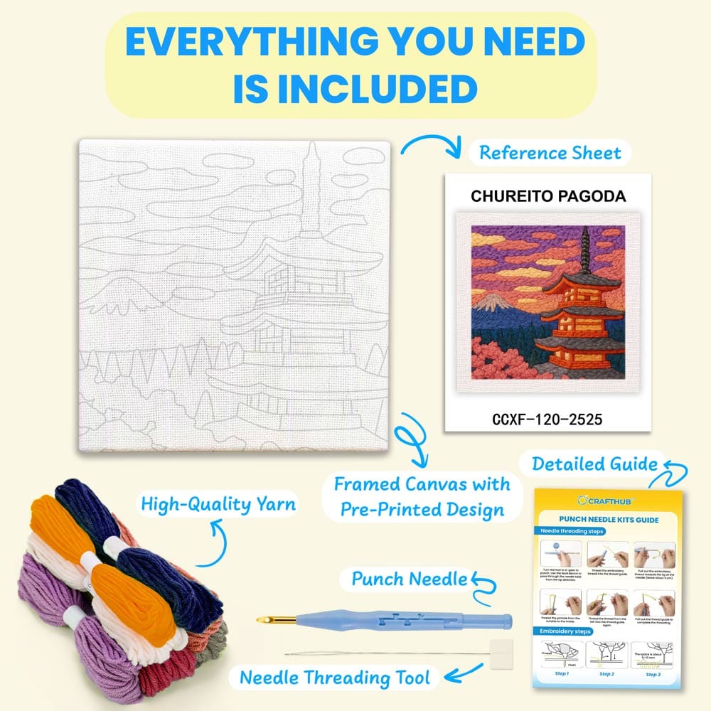 Chureito Pagoda - Punch Needle Kit - Image 3