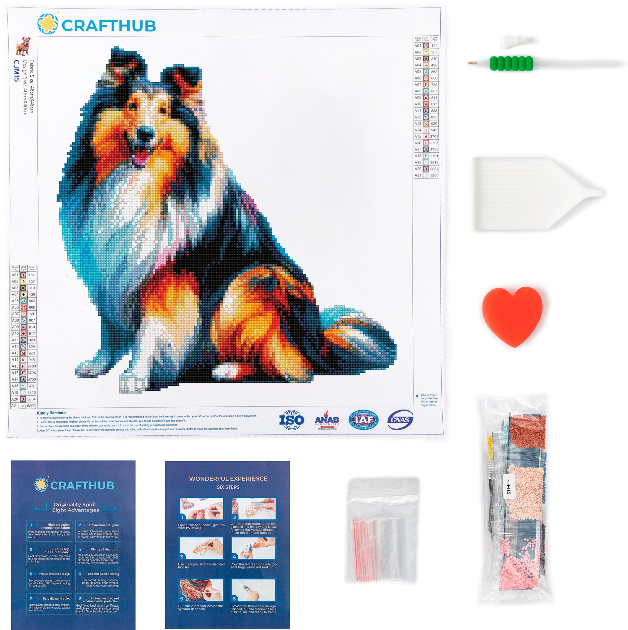Collie / Rough Collie Dog - Diamond Painting Kit - Image 3