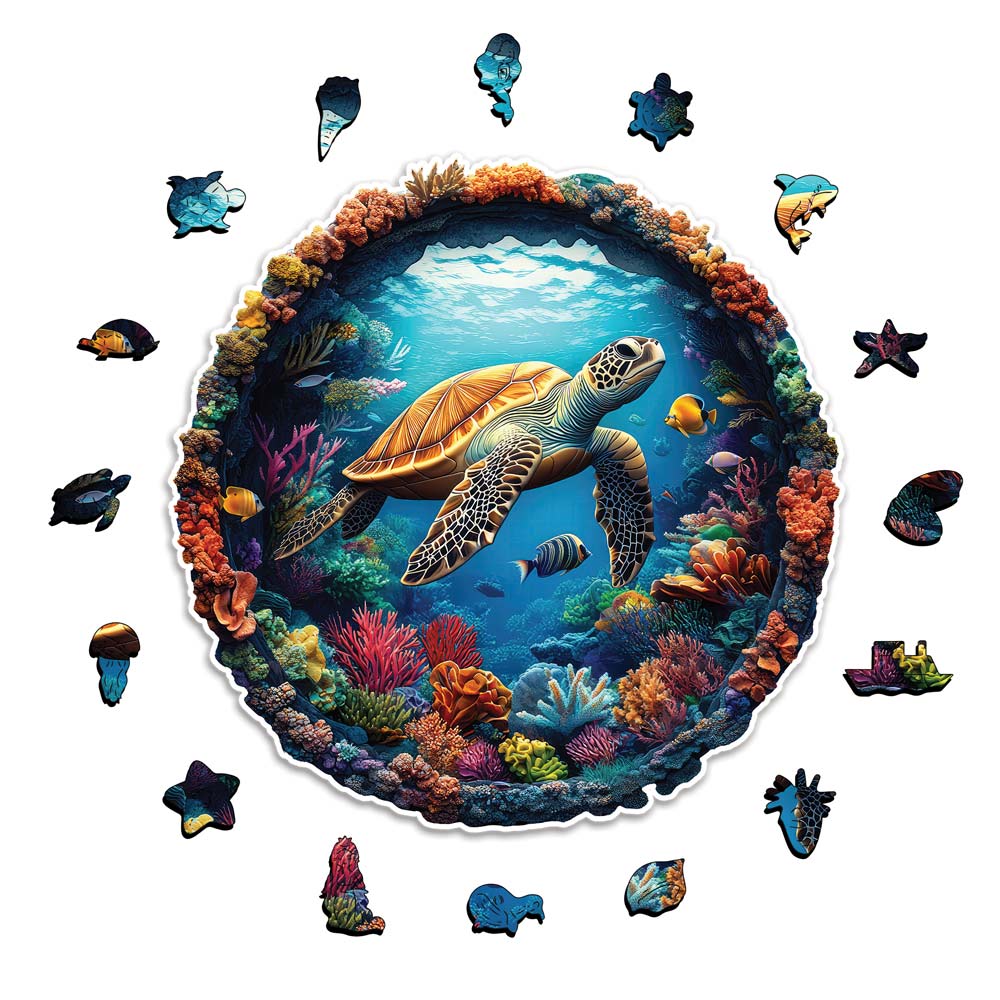 Coral Turtle - Jigsaw Puzzle - Image 3