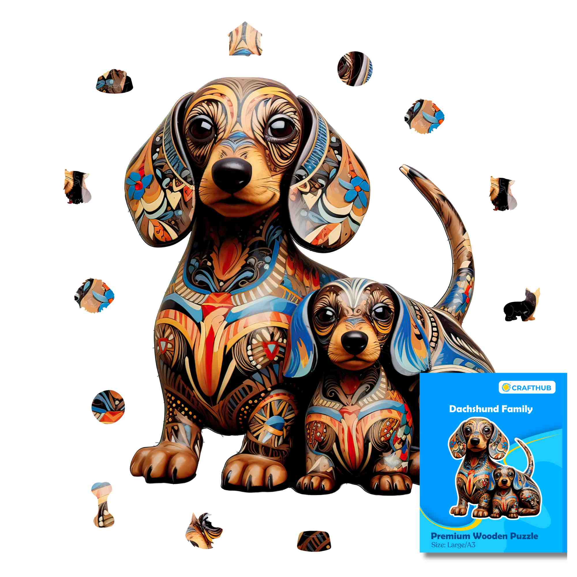 Dachshund Dog Family - Jigsaw Puzzle - Image 2