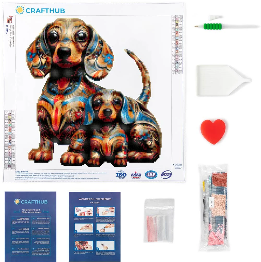 Dachshund Family Dog - Diamond Painting Kit - Image 3