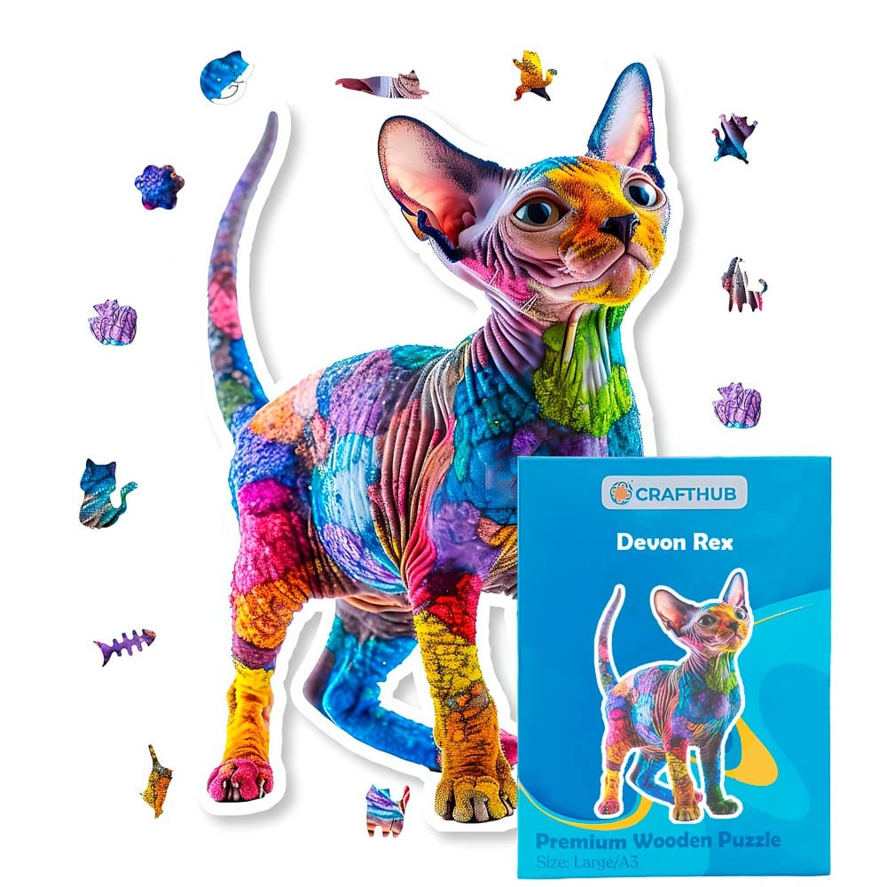 Devon Rex Cat - Jigsaw Puzzle - Image 2