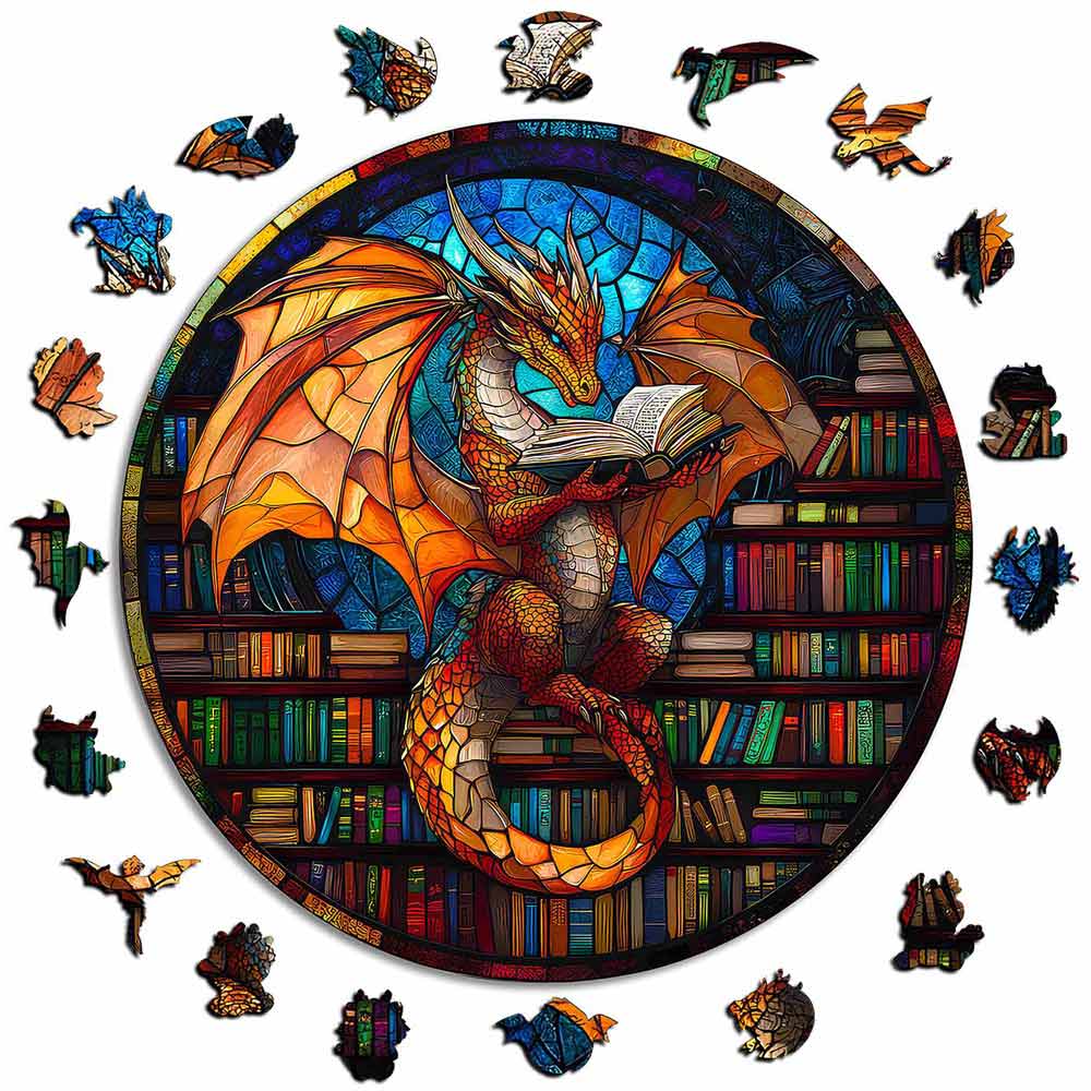 🔥Last Day - Dragon Stained Glass - Wooden Jigsaw Puzzle - Image 3
