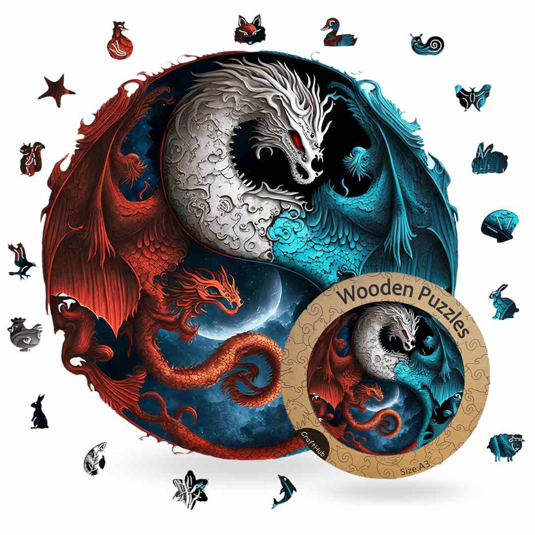 Dragons Yin Yang - Jigsaw Puzzle - Image 4