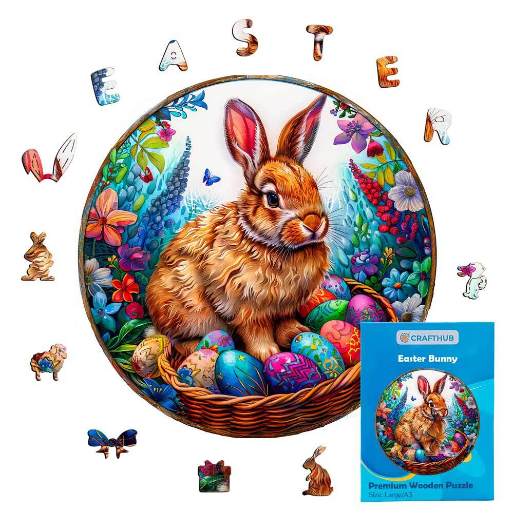 Easter Bunny - Wooden Jigsaw Puzzle - Image 2