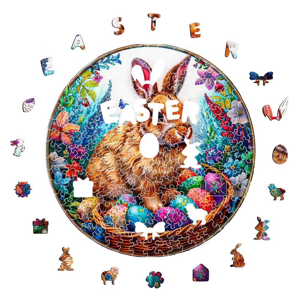 Easter Bunny - Wooden Jigsaw Puzzle - Image 3