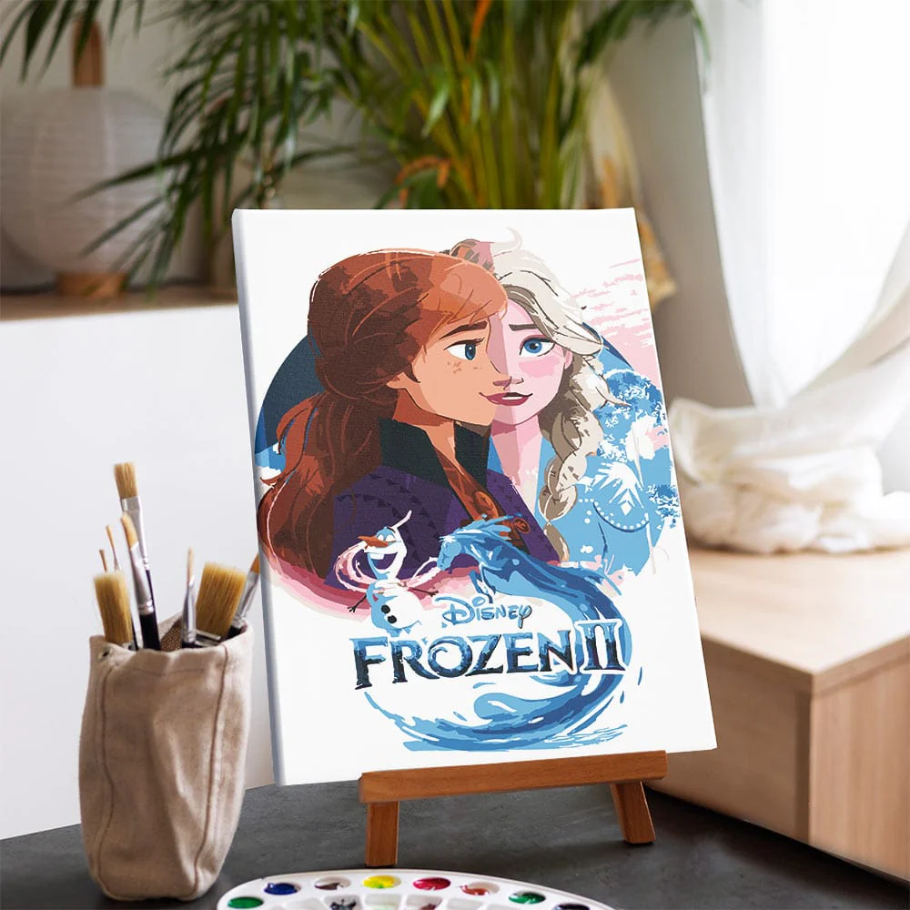 Elsa and Anna - Paint By Numbers Kit - Image 2