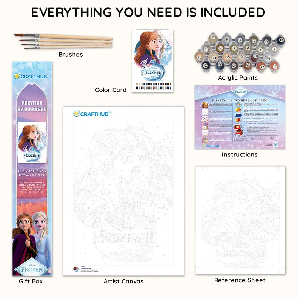 Elsa and Anna - Paint By Numbers Kit - Image 3