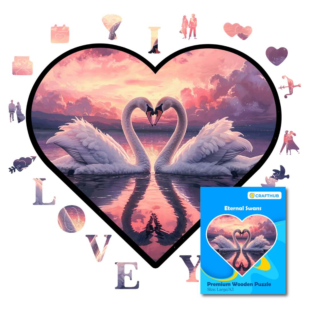 Eternal Swans - Wooden Jigsaw Puzzle - Image 2