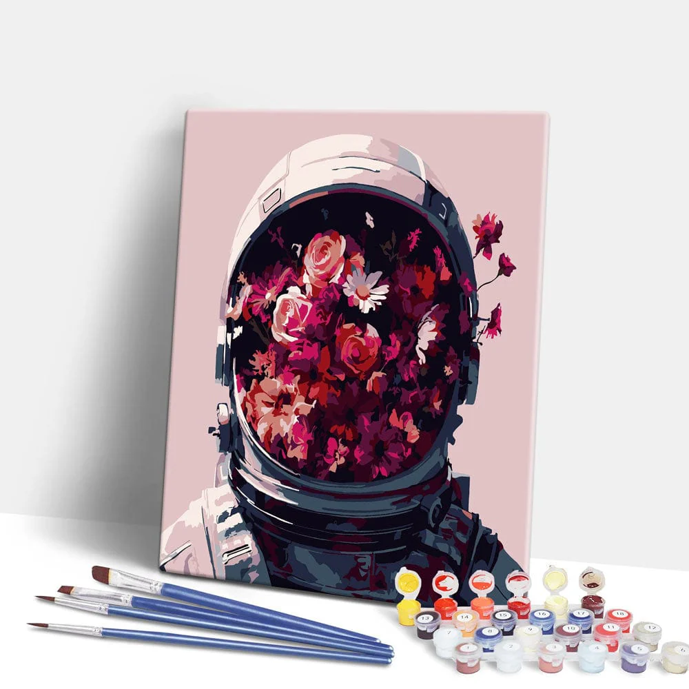 Floral Astronaut - Paint By Numbers Kit - Image 2